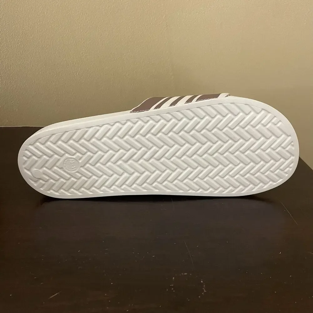 Old Navy White &‎ Brown Stripe Slide Men’s Sandals